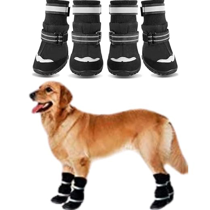 Rubber Boots with Adjustable Reflective Straps